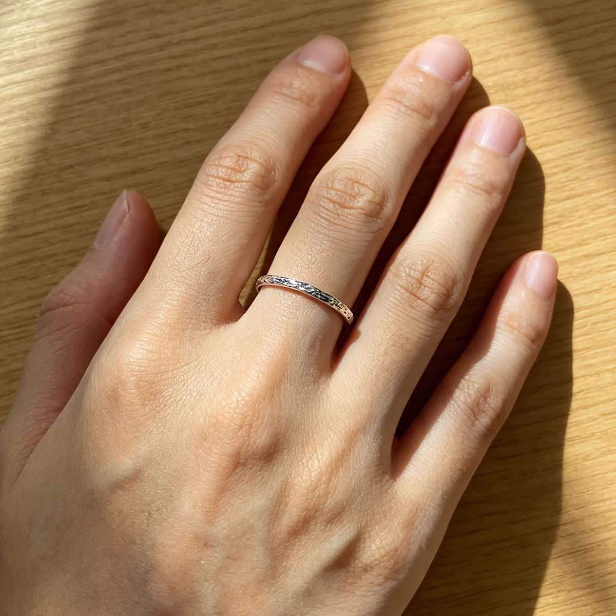 Foil Textured Vintage Ring for Women